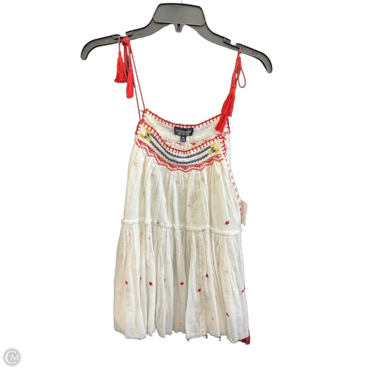 Top Sleeveless By Top Shop In Red & White, Size: L