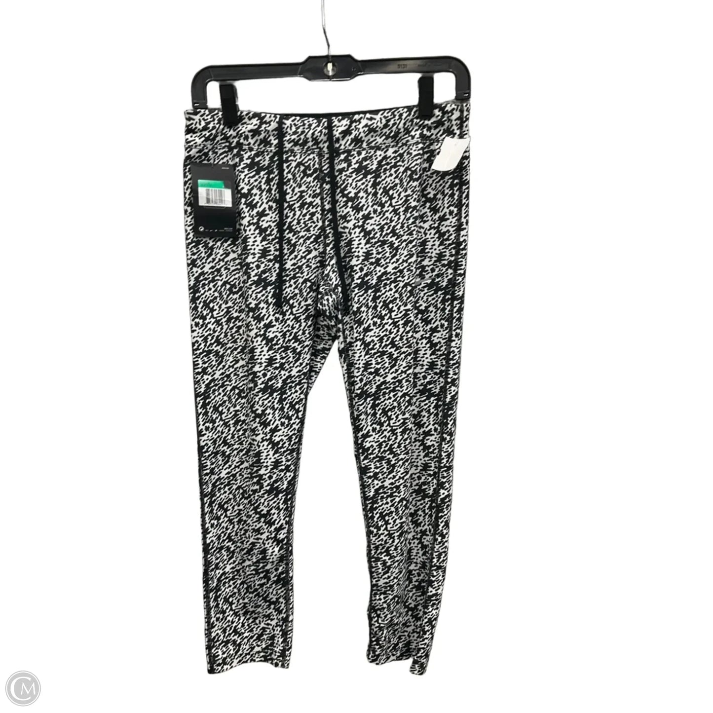 Athletic Leggings By Nike Apparel In Black & White, Size: M