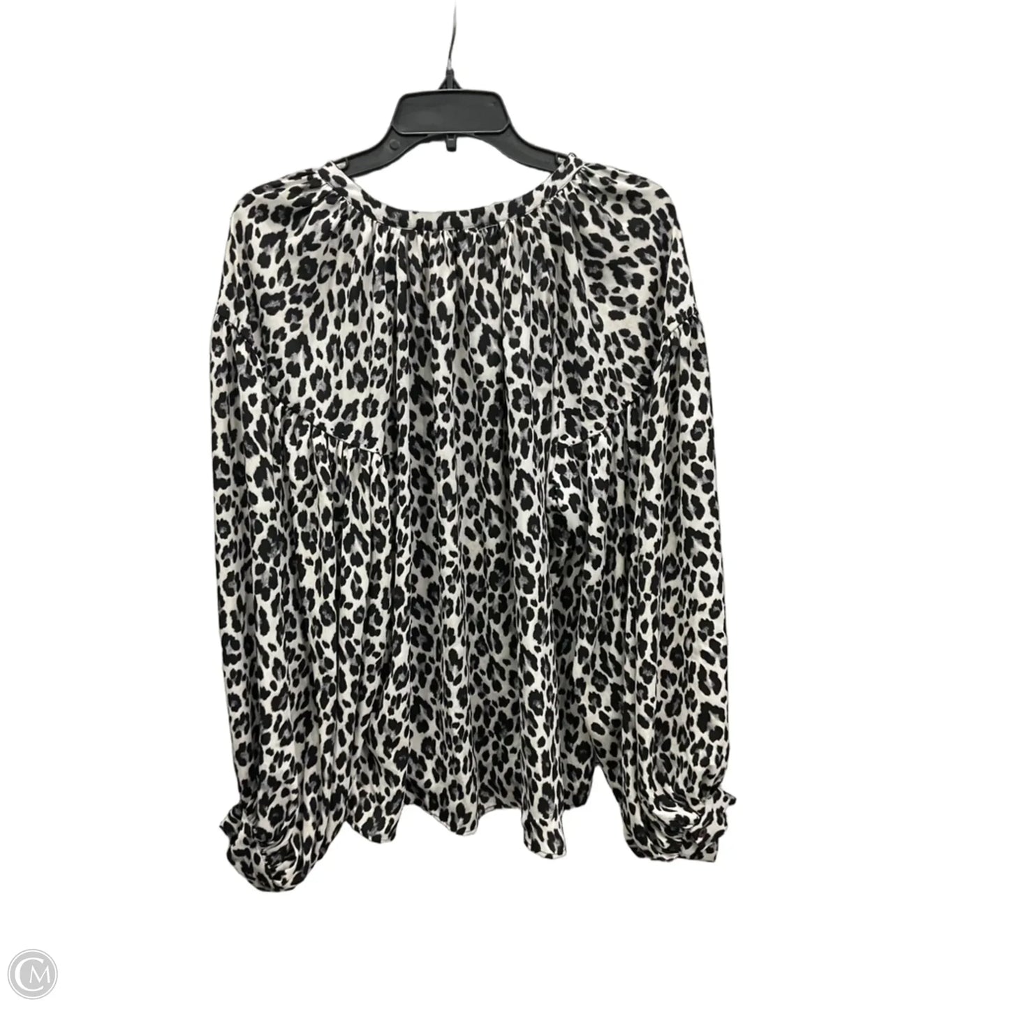 Top Long Sleeve By Vince Camuto In Black & White, Size: 1x