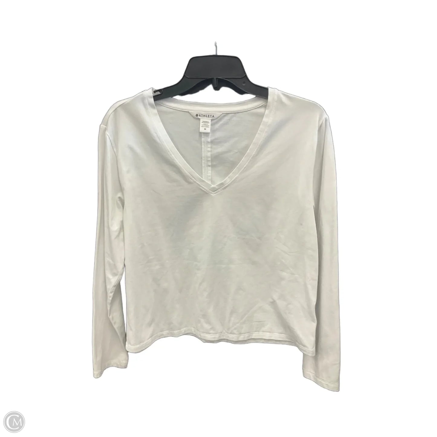 Athletic Top Long Sleeve Crewneck By Athleta In White, Size: M