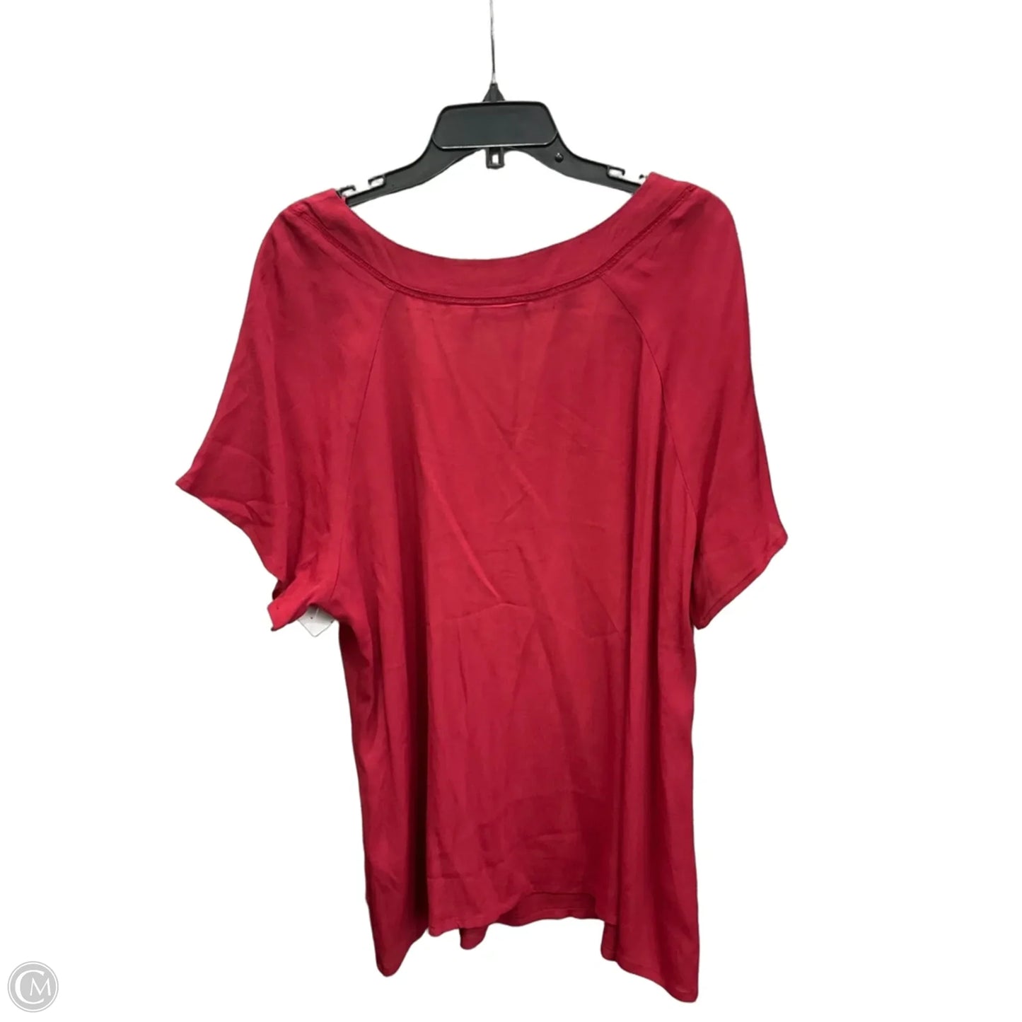 Top Short Sleeve By Basic Editions In Red, Size: 1x