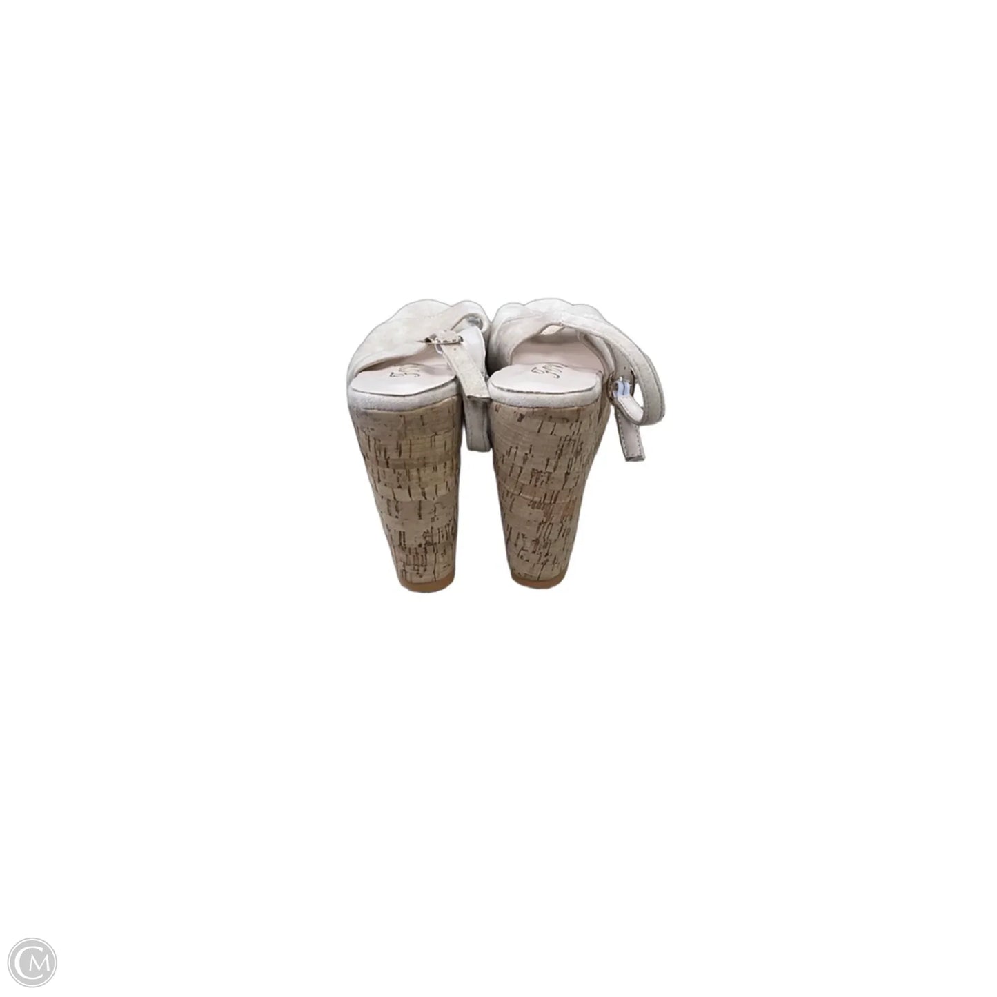 Sandals Heels Wedge By Clothes Mentor In Tan, Size: 9