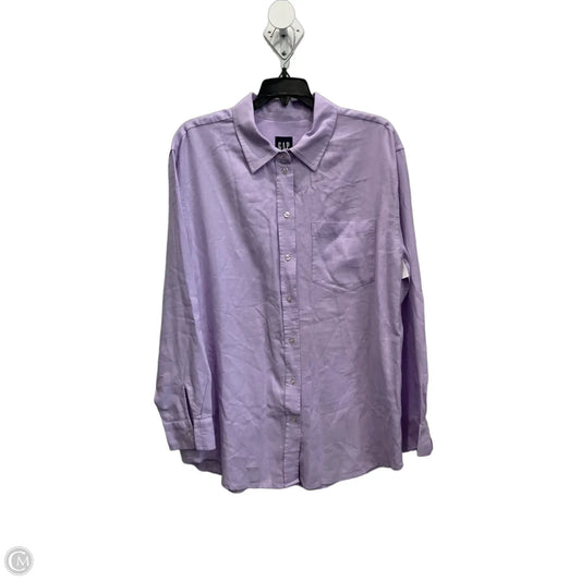 Blouse Long Sleeve By Gap In Purple, Size: M