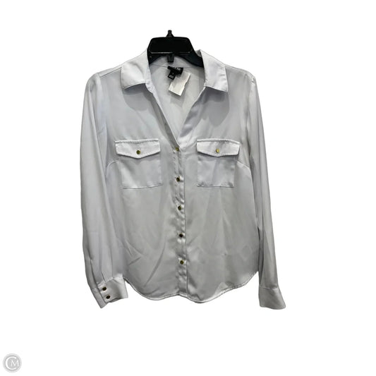 Blouse Long Sleeve By International Concepts In Blue, Size: S