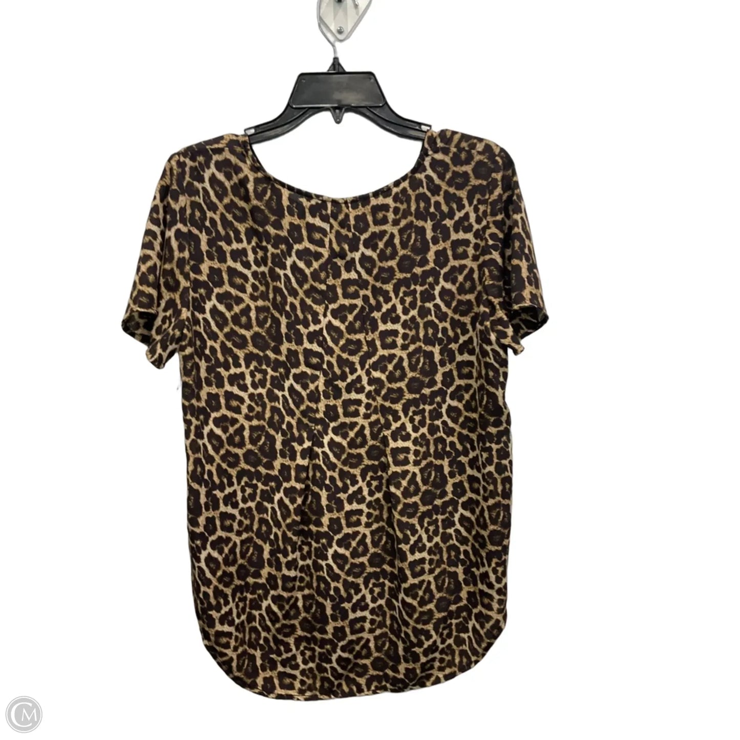 Top Short Sleeve By Chelsea And Theodore In Animal Print, Size: M