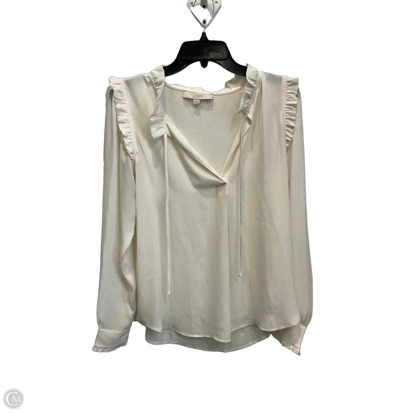 Top Long Sleeve By Loft In Cream, Size: Xs