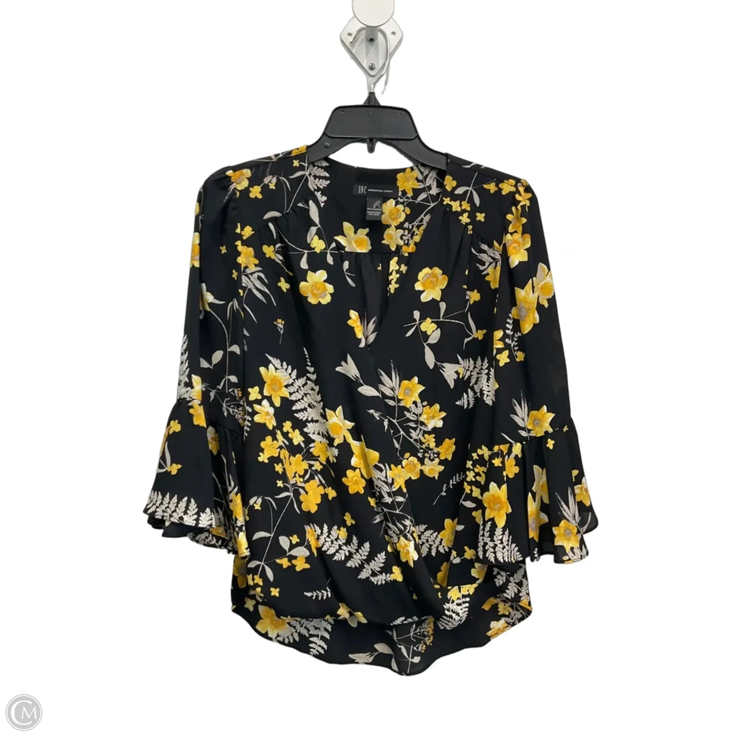 Top Long Sleeve By International Concepts In Floral Print, Size: S