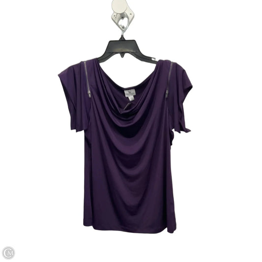 Top Short Sleeve By Worthington In Purple, Size: Lp