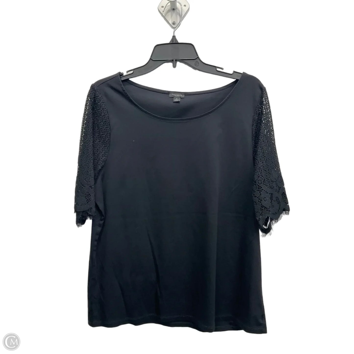 Top Short Sleeve By Ann Taylor In Black, Size: Xl