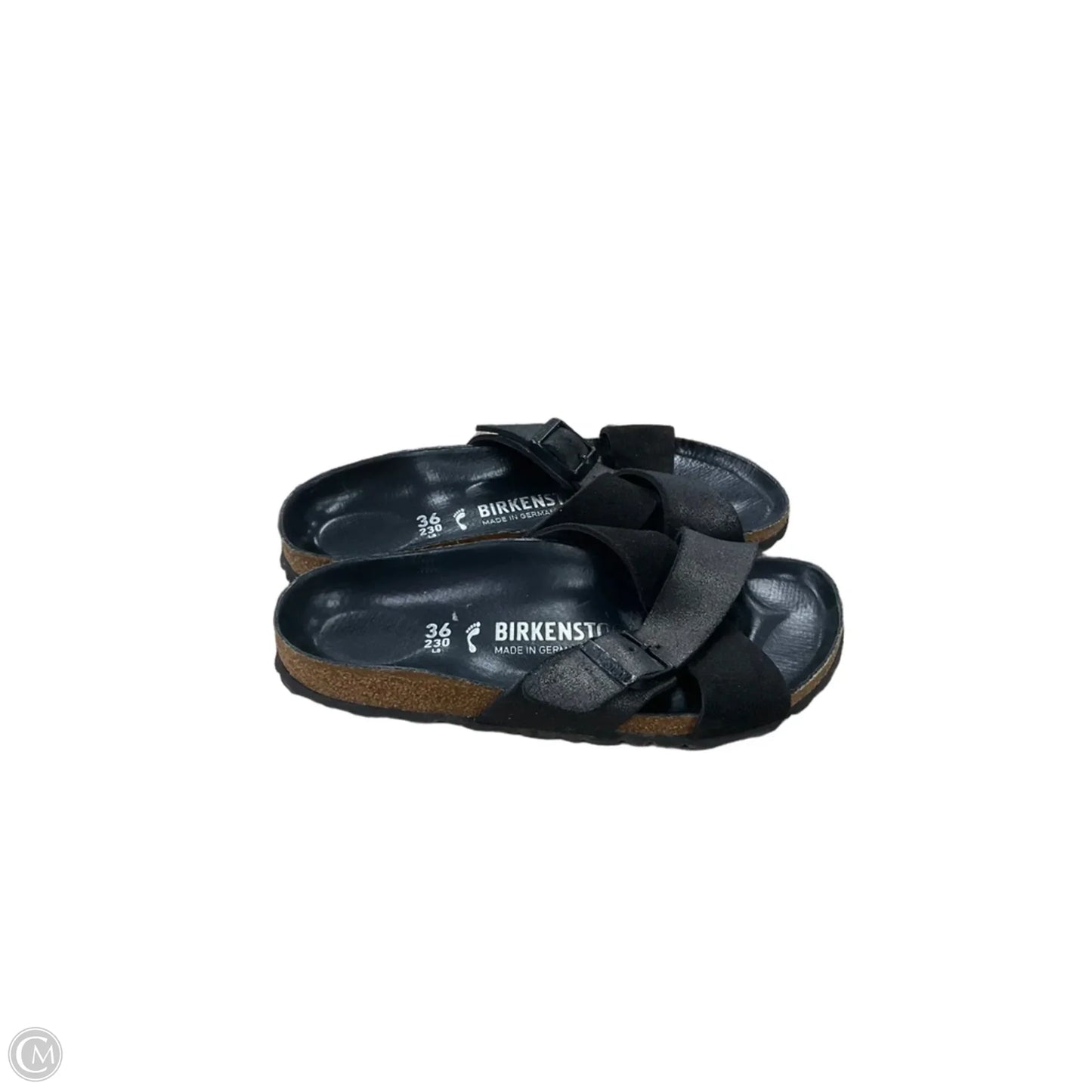 Sandals Flats By Birkenstock In Black, Size: 6