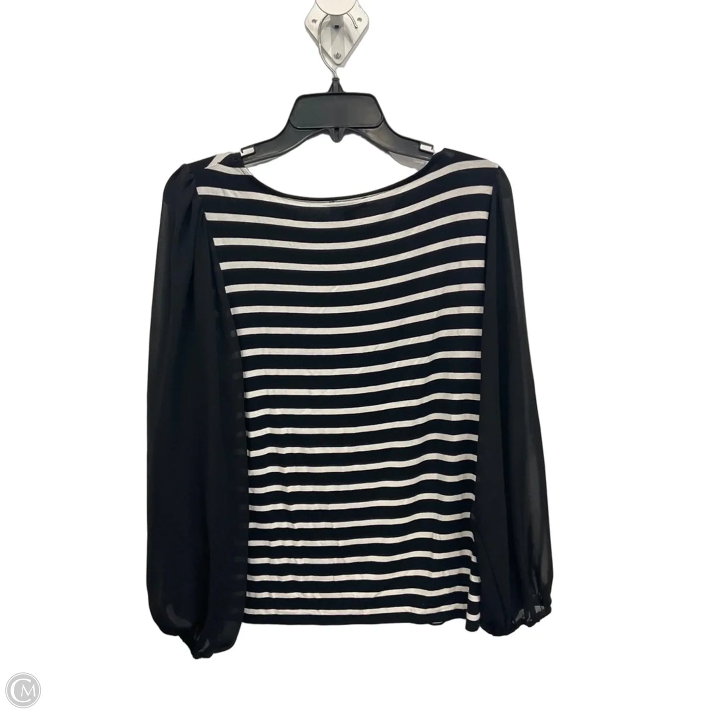 Top Long Sleeve By Vince Camuto In Black & White, Size: M