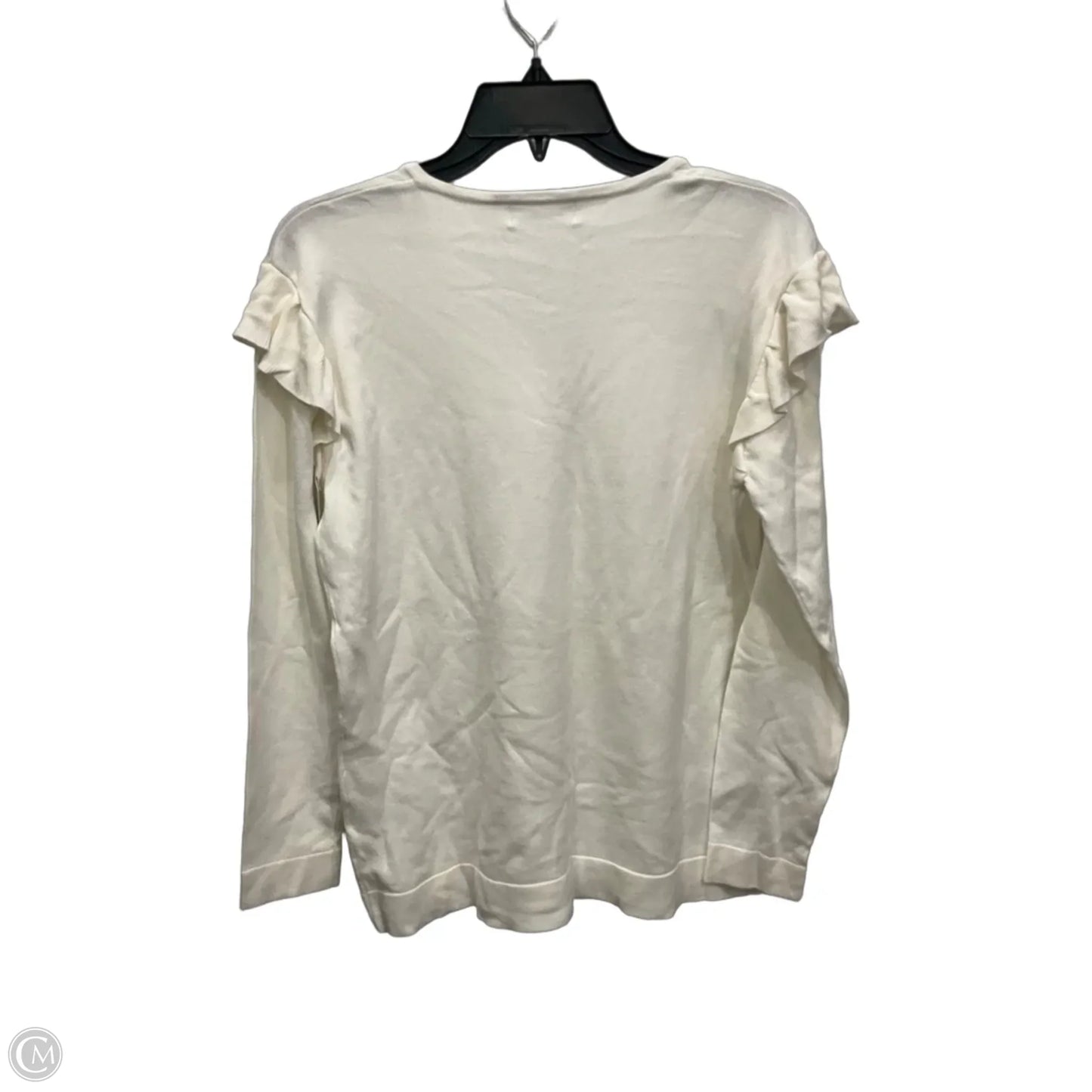 Top Long Sleeve By Calvin Klein In White, Size: M
