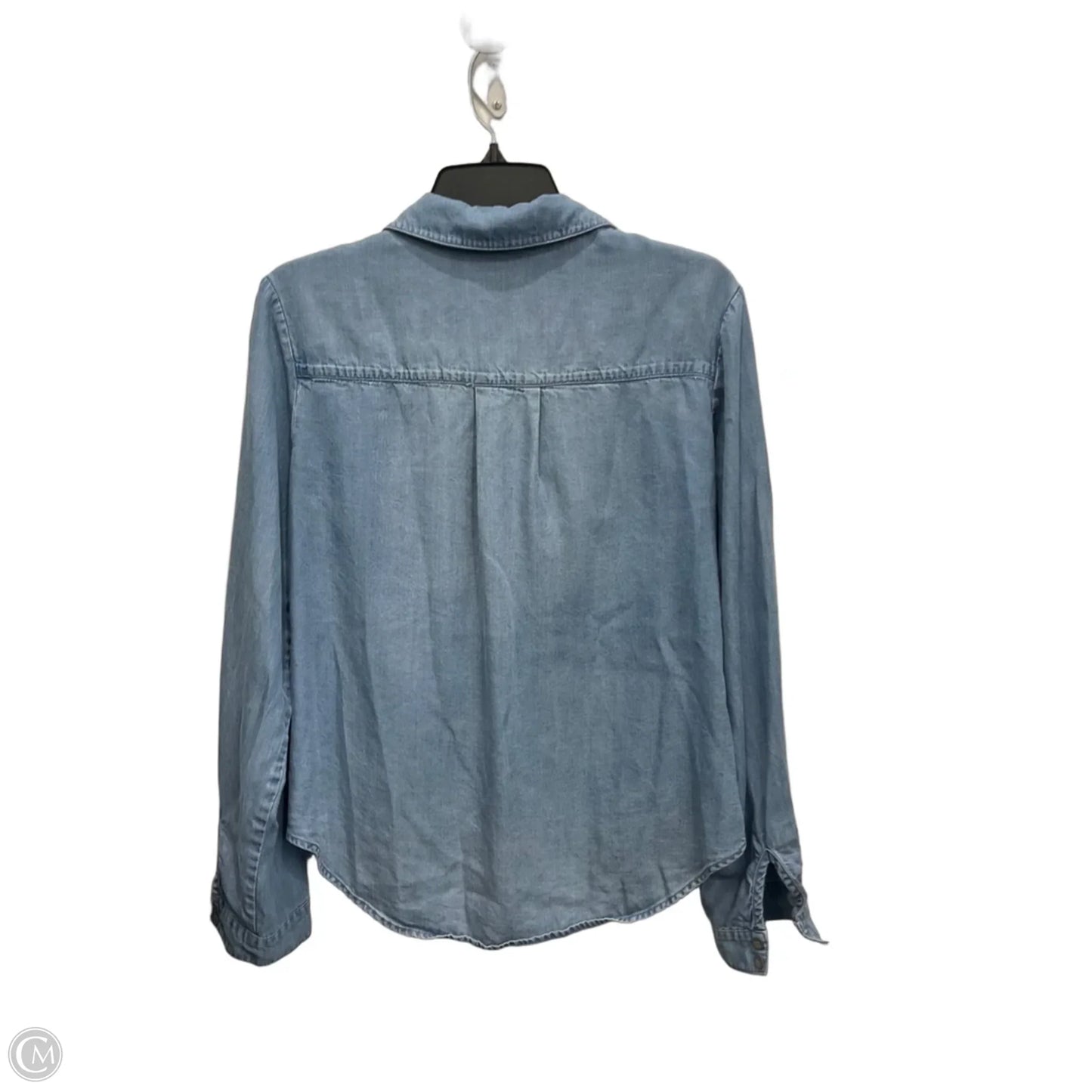 Blouse Long Sleeve By Cloth & Stone In Blue Denim, Size: M