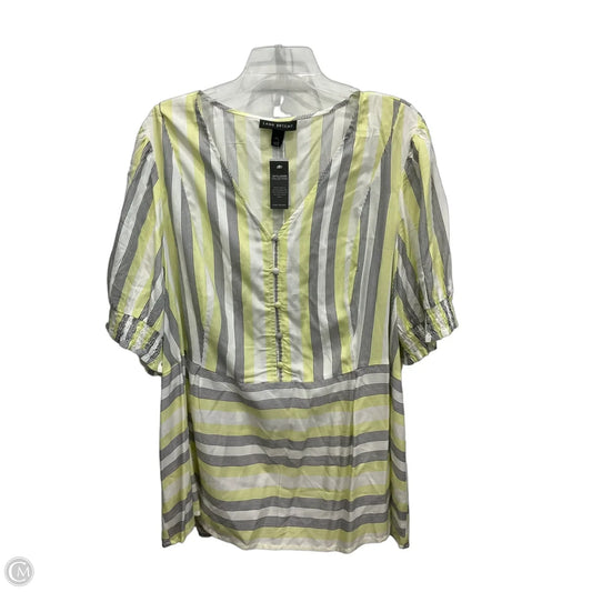Top Short Sleeve By Lane Bryant In Grey & Yellow, Size: 2x