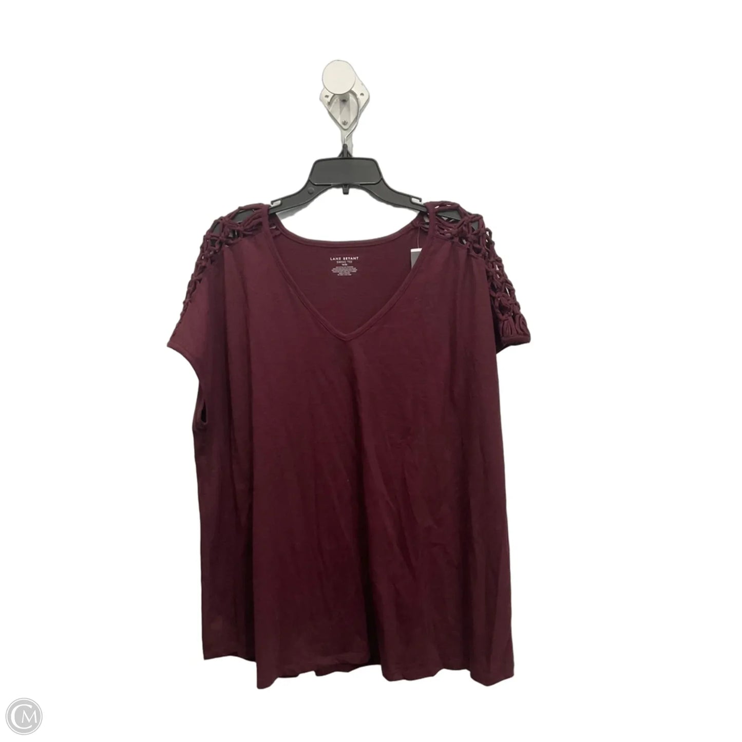 Top Short Sleeve By Lane Bryant In Maroon, Size: 1x