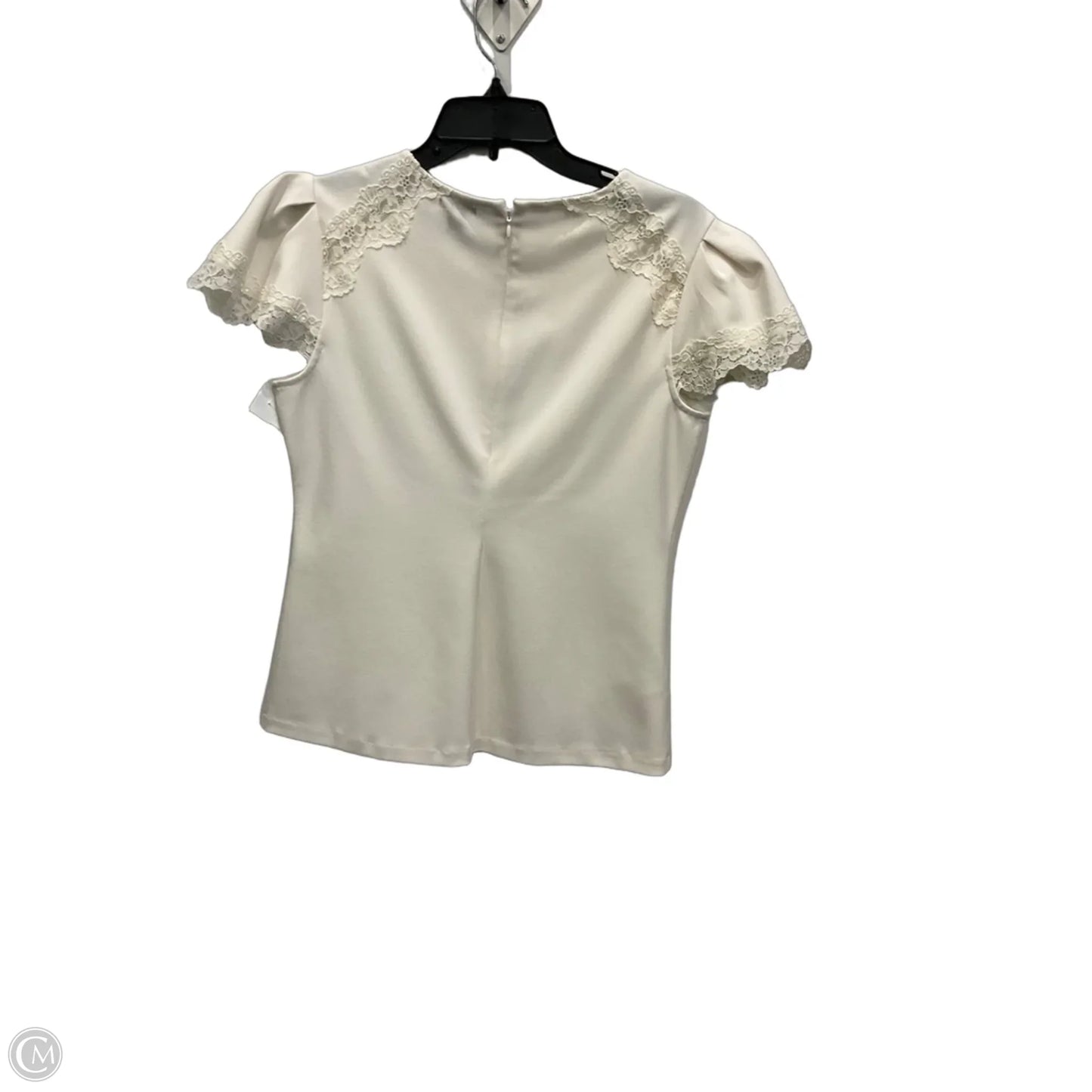 Top Short Sleeve By Ann Trinity In Cream, Size: S