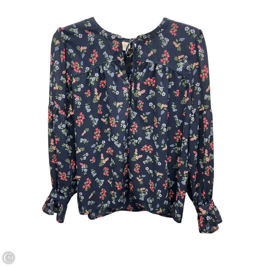 Top Long Sleeve By Loft In Floral Print, Size: Mp