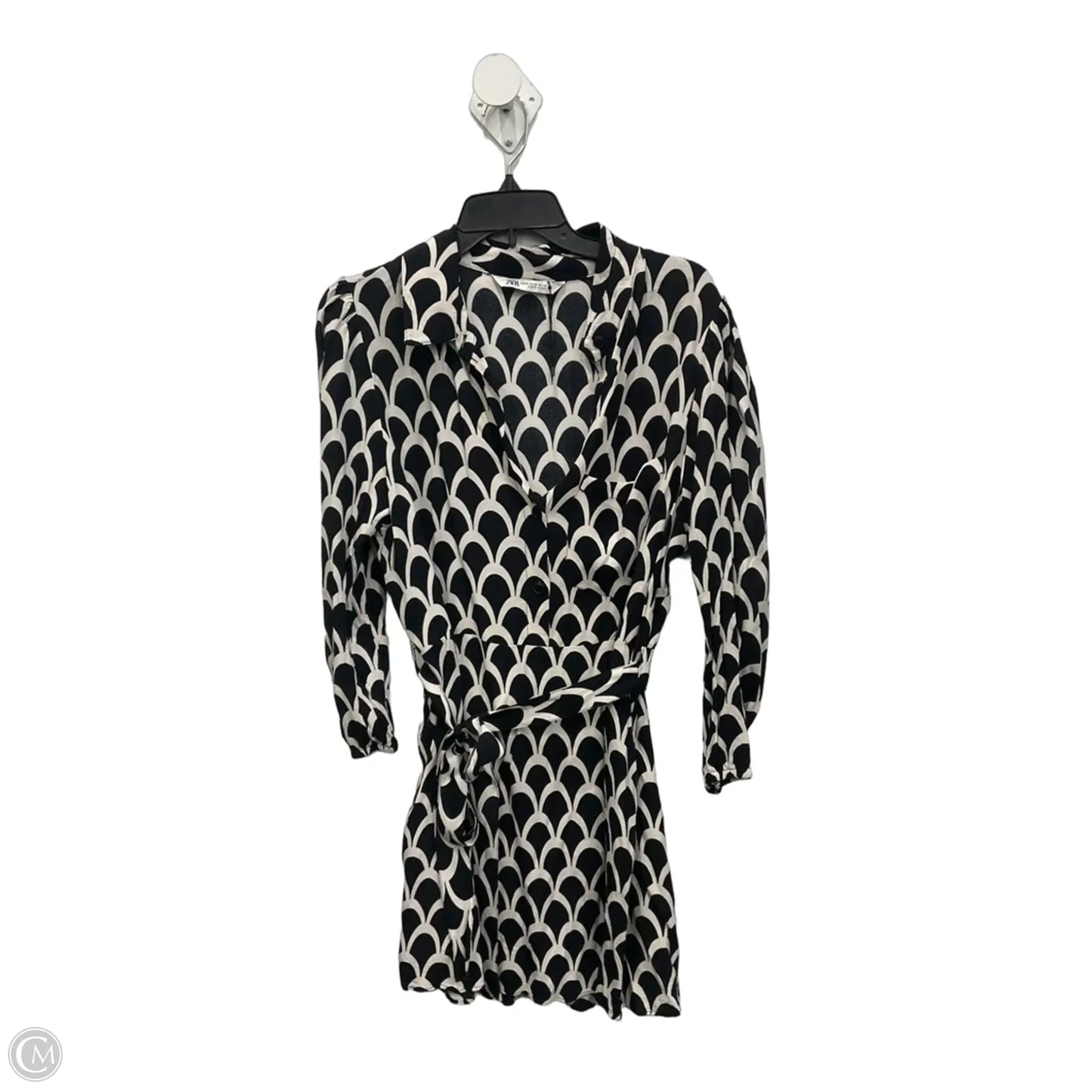 Dress Casual Midi By Zara In Black & White, Size: Xl