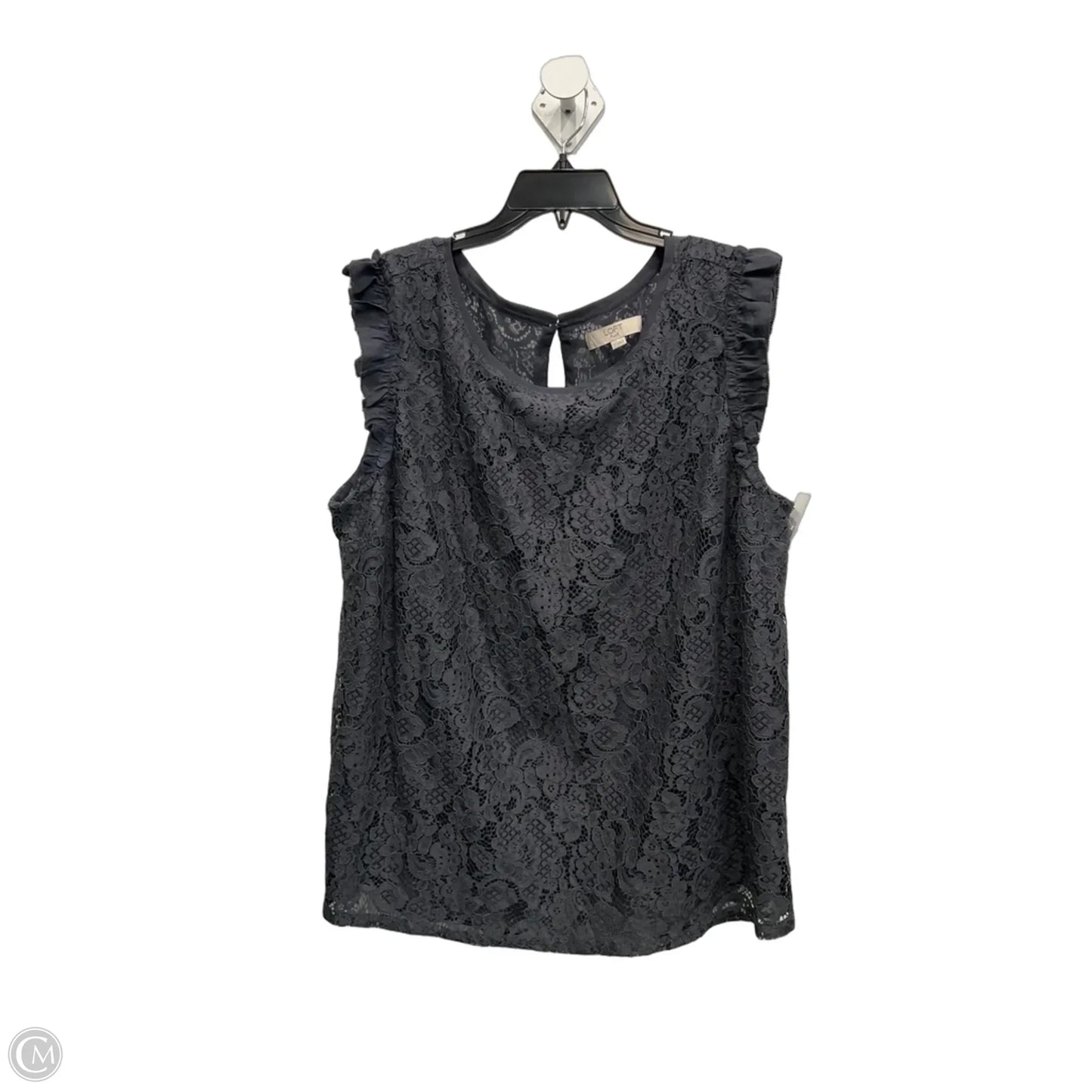 Top Sleeveless By Loft In Grey, Size: 2x