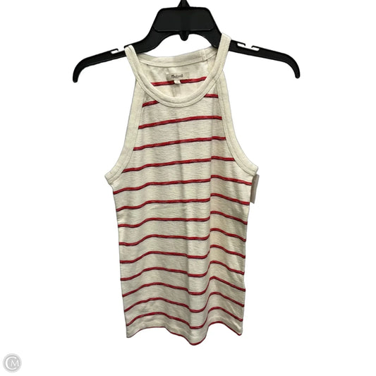 Top Sleeveless By Madewell In Cream & Red, Size: S