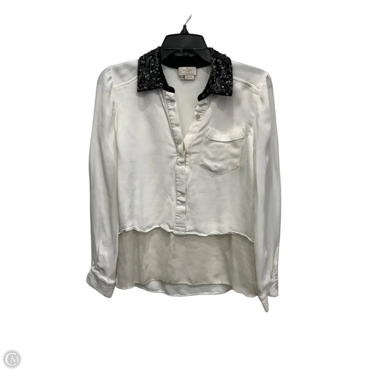 Blouse Designer By Kate Spade In Black & White, Size: S