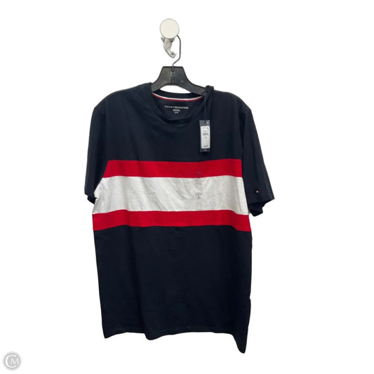 Top Short Sleeve By Tommy Hilfiger In Blue Red & White, Size: L