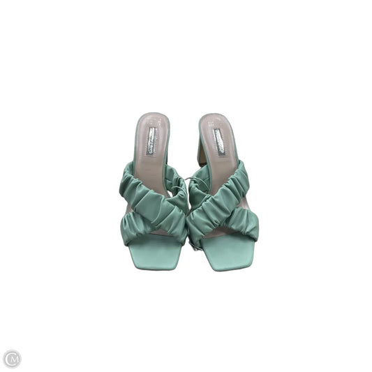 Sandals Heels Block By Primark In Green, Size: 7