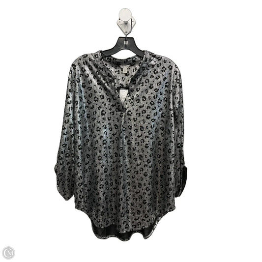 Top Long Sleeve By Cato In Black & Silver, Size: Xl