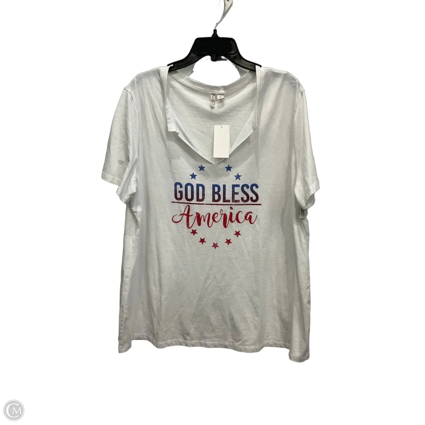 Top Short Sleeve By Cato In White, Size: Xl
