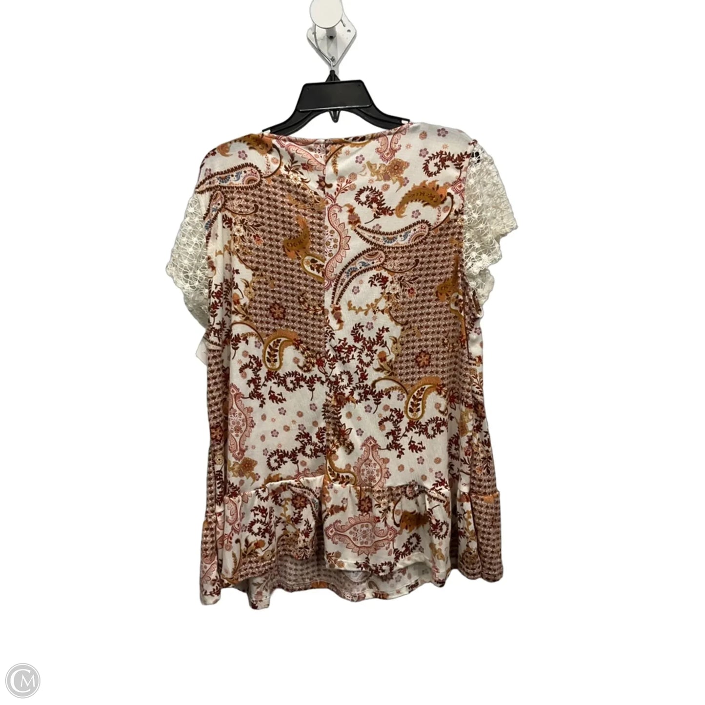 Top Short Sleeve By Cato In Paisley Print, Size: Xl