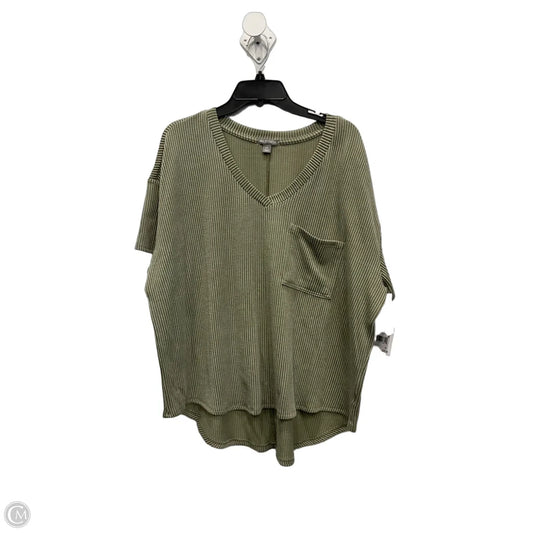 Top Short Sleeve By Falls Creek In Green, Size: 2x