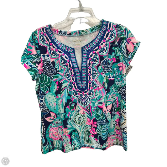 Top Short Sleeve Designer By Lilly Pulitzer In Multi-colored, Size: S