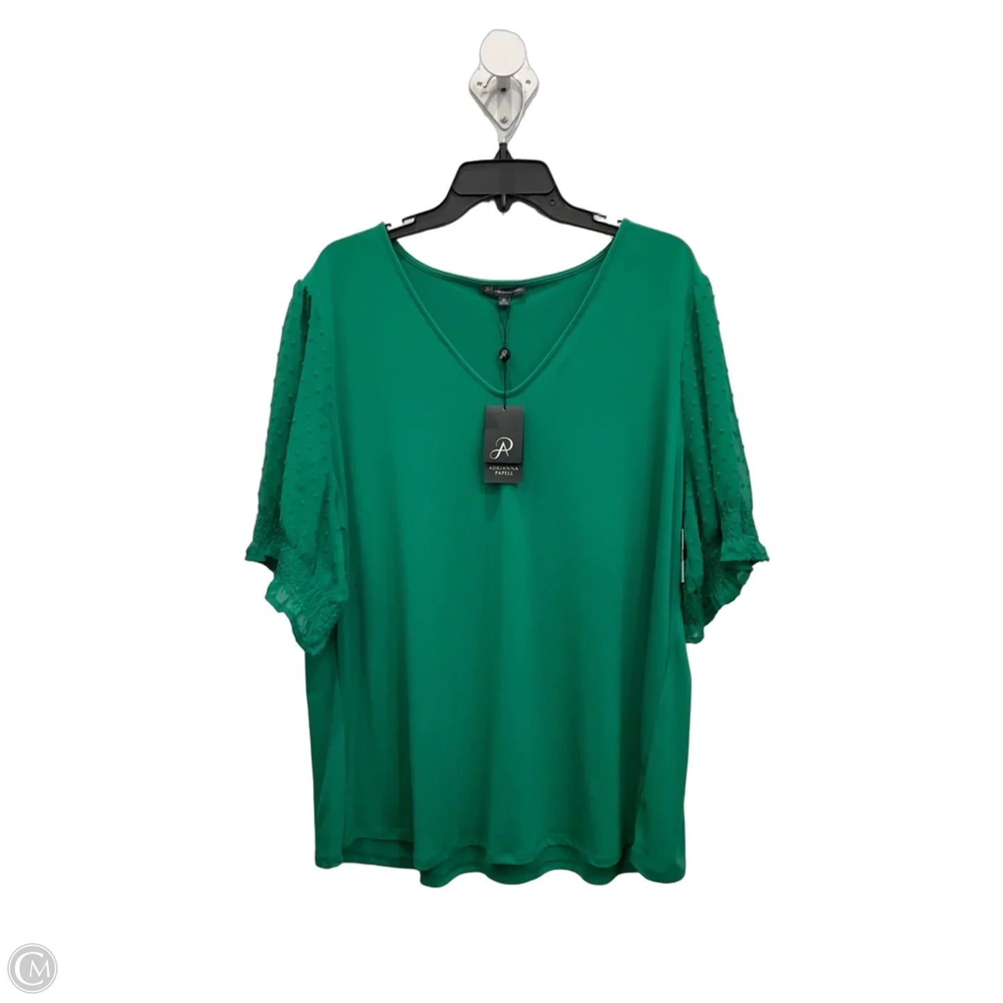 Top Short Sleeve By Adrianna Papell In Green, Size: 3x