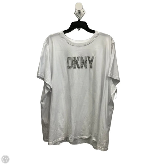 Athletic Top Short Sleeve By Dkny In White, Size: 3x
