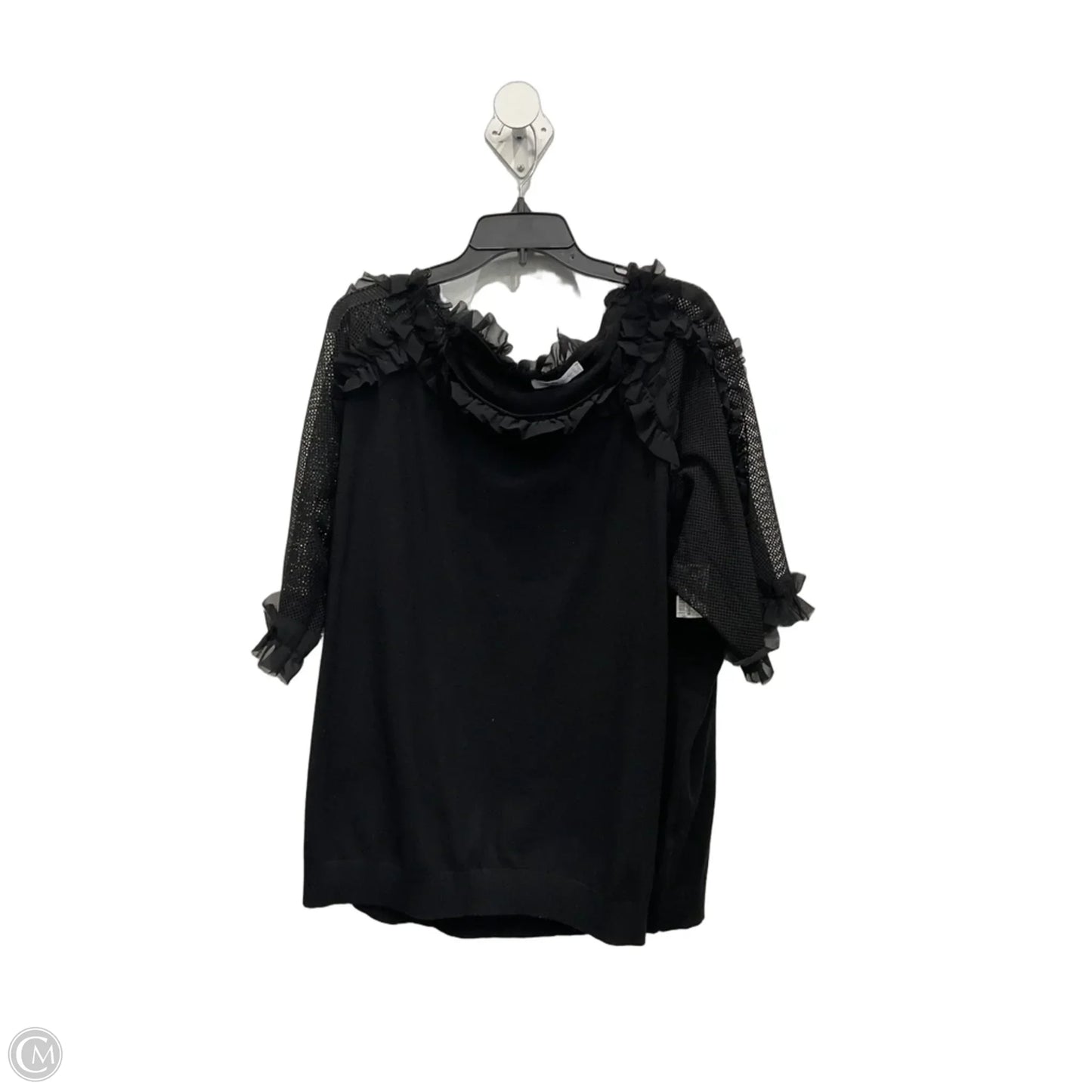 Top 3/4 Sleeve By Sioni In Black, Size: 3x