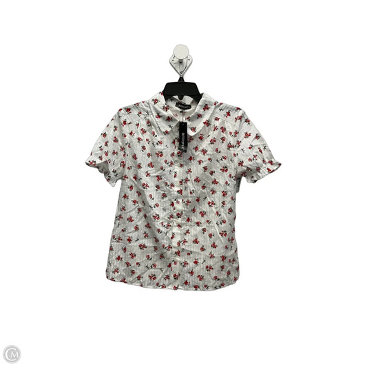 Blouse Short Sleeve By Allegra K In Red & White, Size: S