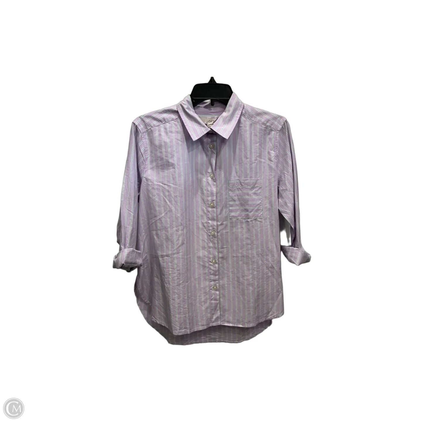 Blouse Long Sleeve By Loft In Purple, Size: S