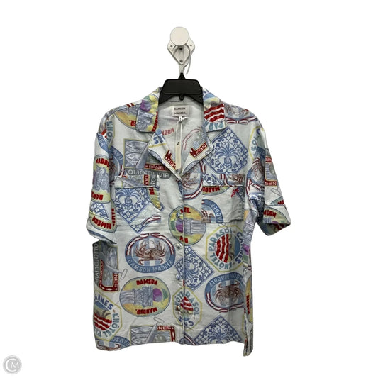 Blouse Short Sleeve By Anthropologie In Multi-colored, Size: M
