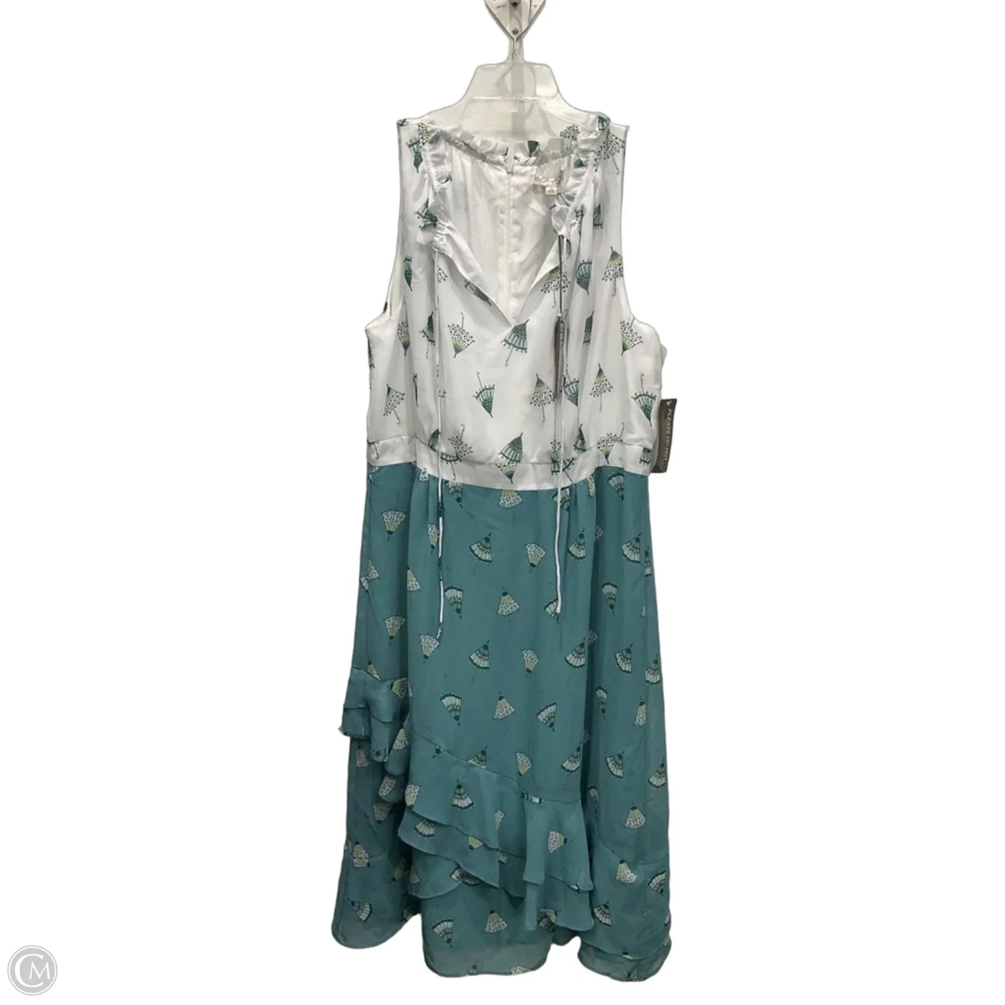 Dress Casual Midi By Eva Mendes In Blue & White, Size: Xxl