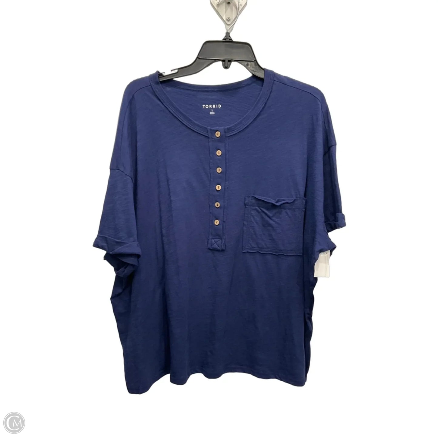 Top Short Sleeve By Torrid In Blue, Size: 1x