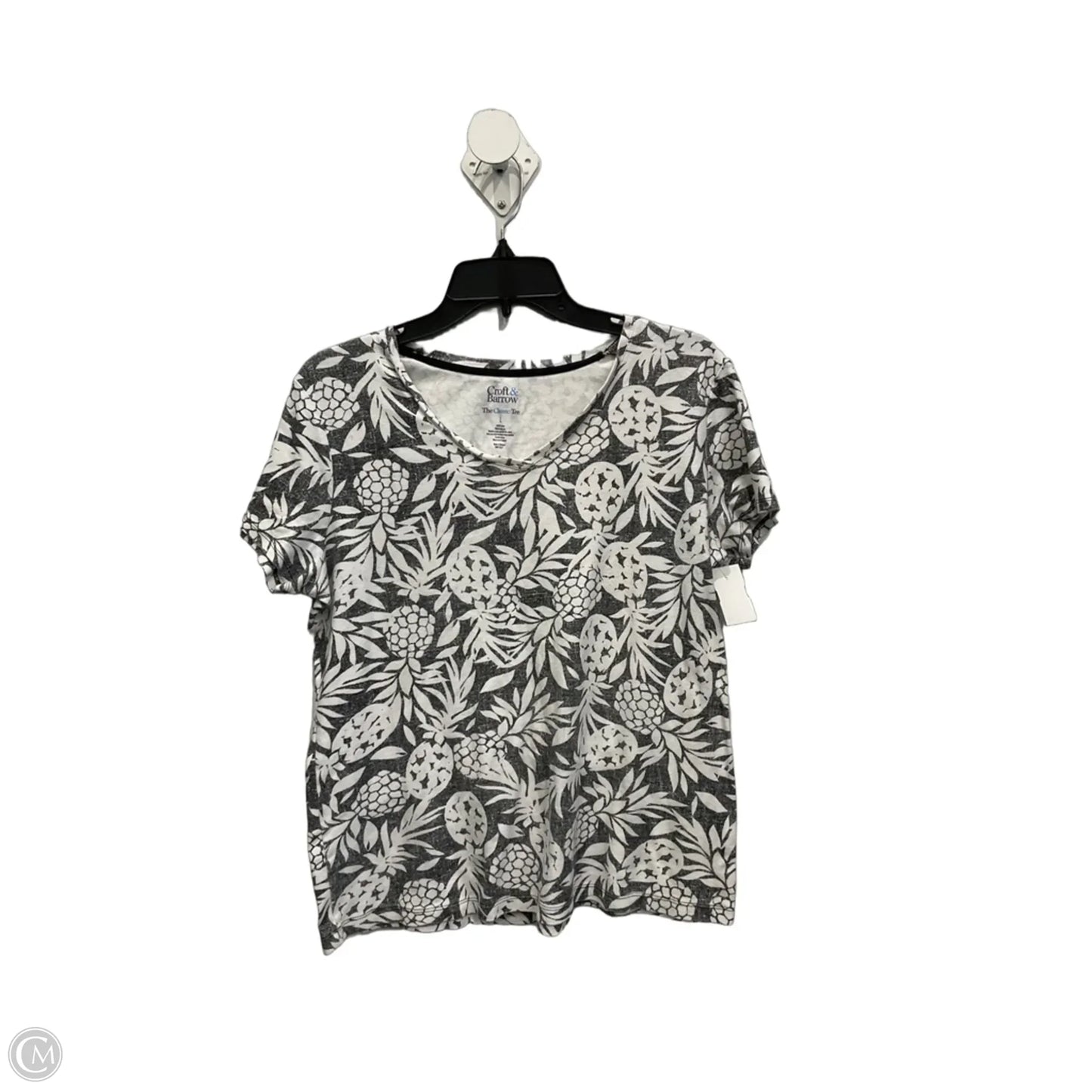 Top Short Sleeve Basic By Croft And Barrow In Grey, Size: L