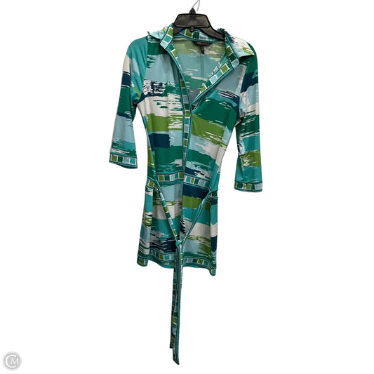 Dress Casual Midi By Bcbgmaxazria In Blue & Green, Size: S