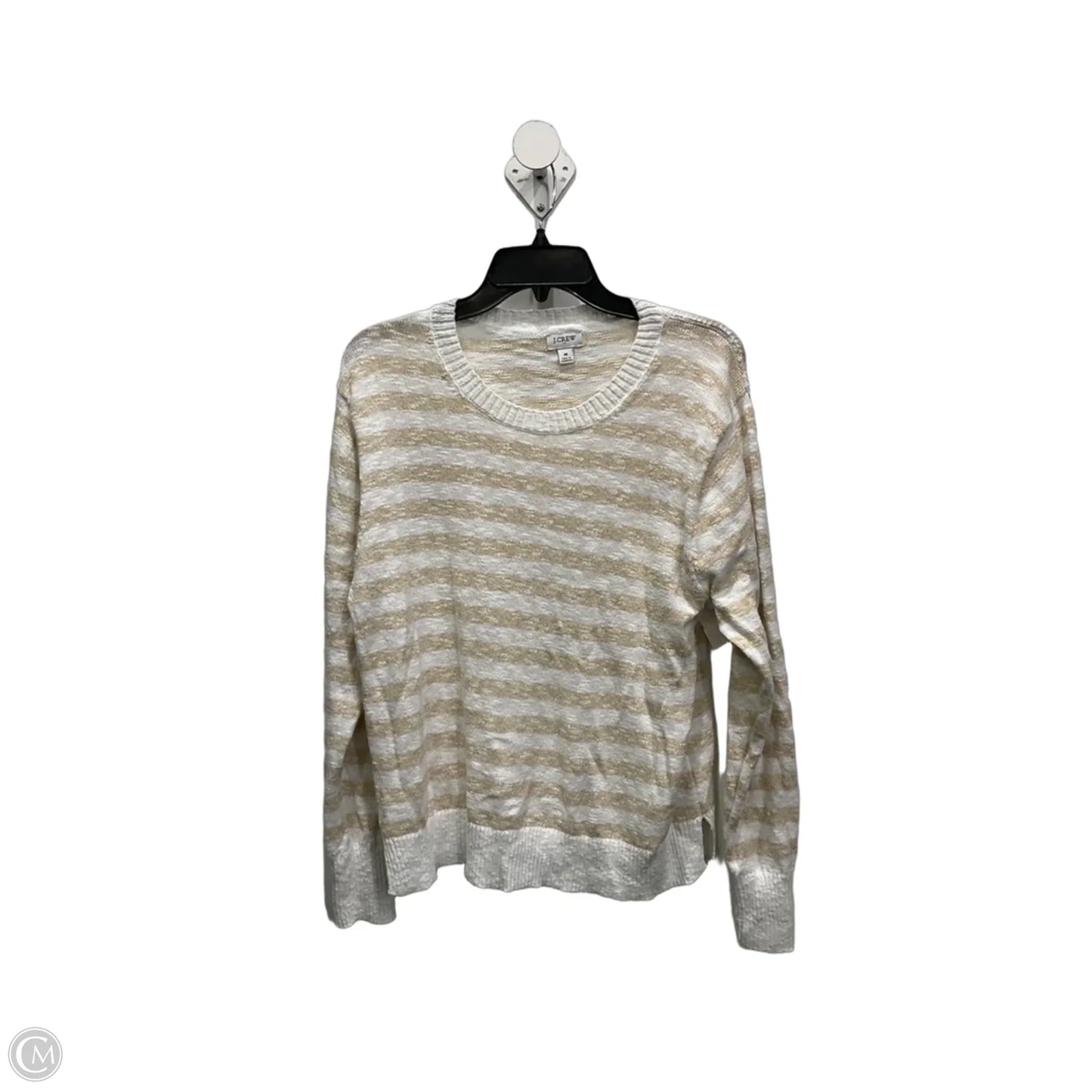 Sweater By J. Crew In Tan & White, Size: M