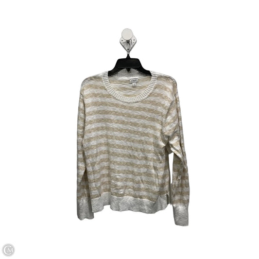 Sweater By J. Crew In Tan & White, Size: M