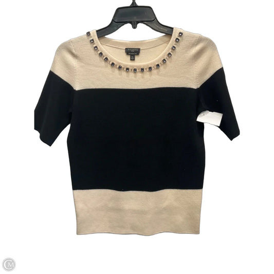Top Short Sleeve By Talbots In Black & Cream, Size: Sp