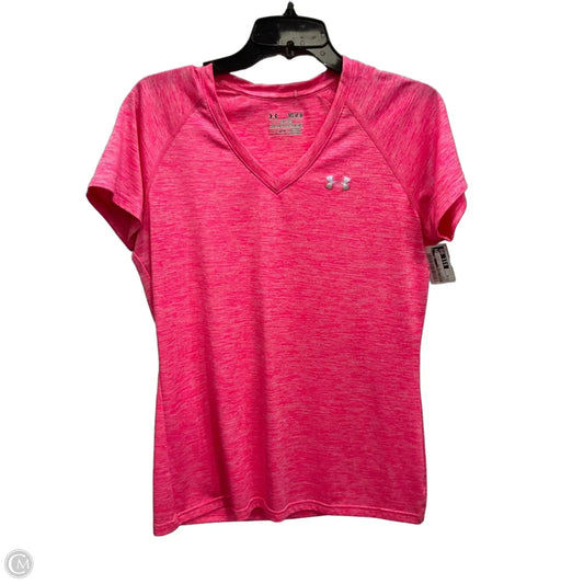 Athletic Top Short Sleeve By Under Armour In Pink, Size: M