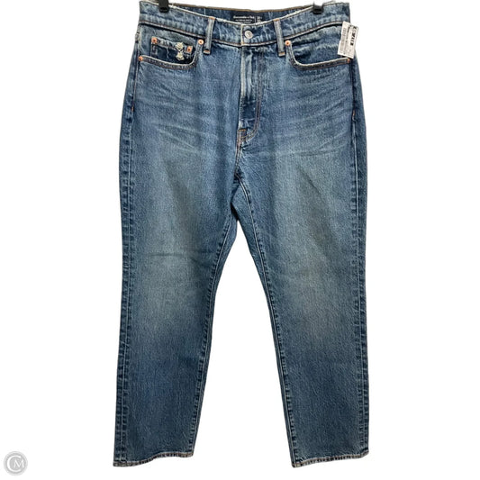 Jeans Straight By Abercrombie And Fitch In Blue Denim, Size: 10l
