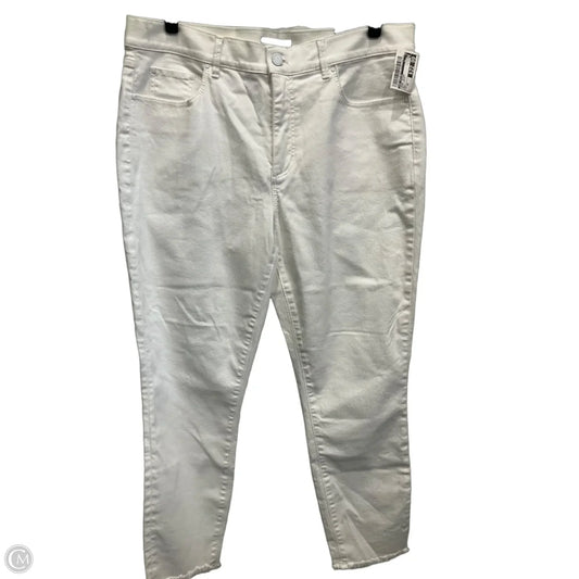 Jeans Skinny By Ann Taylor In White Denim, Size: 12