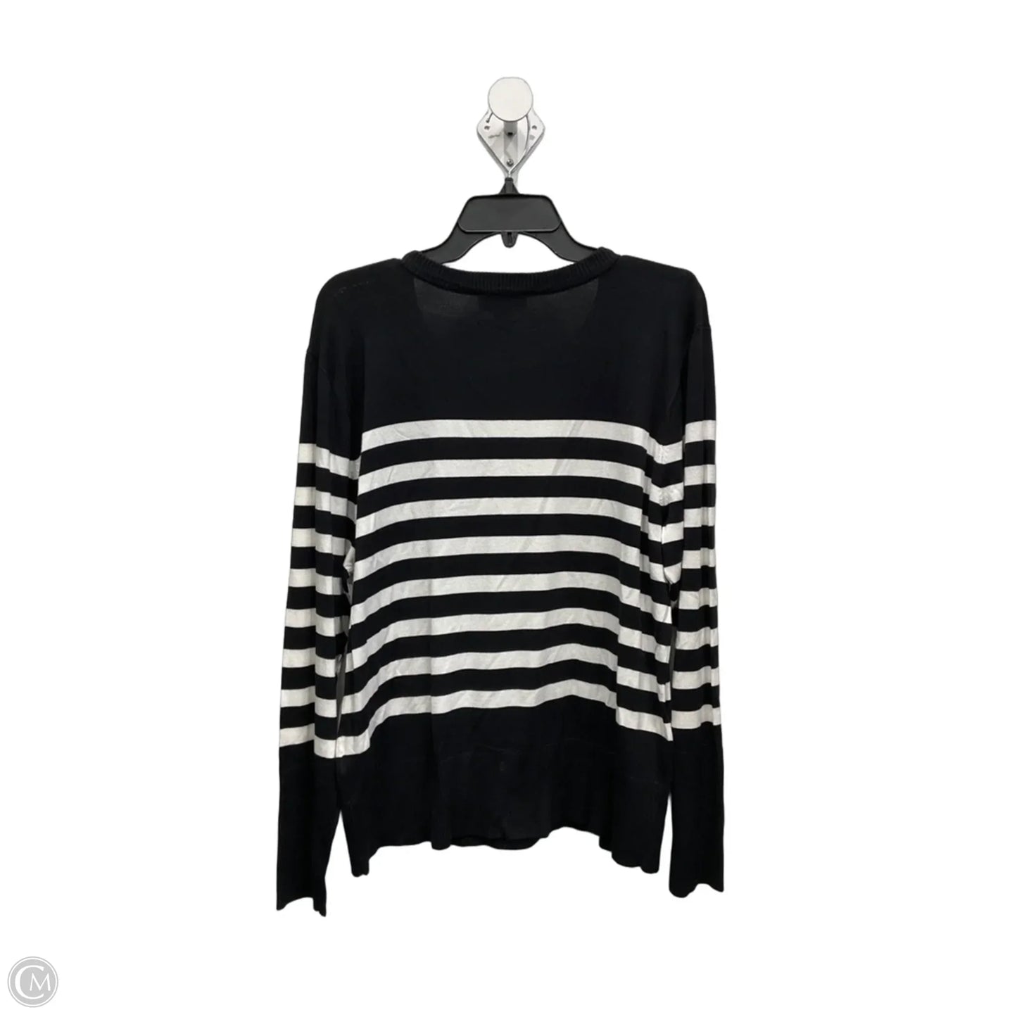 Sweater Designer By Karl Lagerfeld In Black & White, Size: Xl