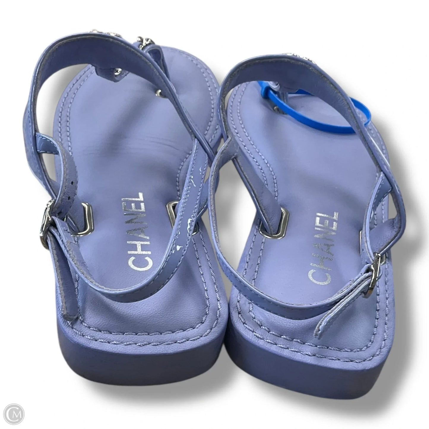 Sandals Luxury Designer By Chanel In Purple, Size: 8